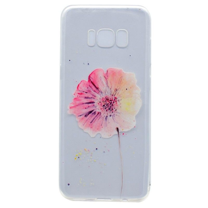 Coque Samsung Galaxy S8 Transparente Coquelicot Aquarelle