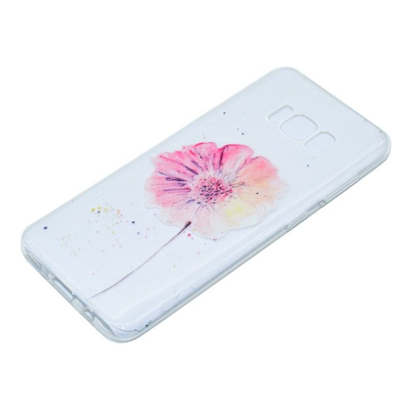 Coque Samsung Galaxy S8 Transparente Coquelicot Aquarelle