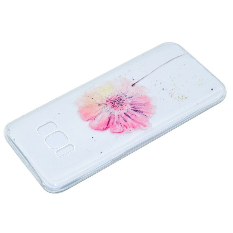 Coque Samsung Galaxy S8 Transparente Coquelicot Aquarelle