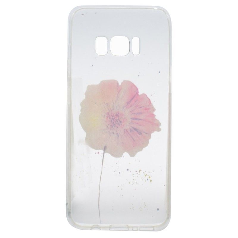 Coque Samsung Galaxy S8 Transparente Coquelicot Aquarelle