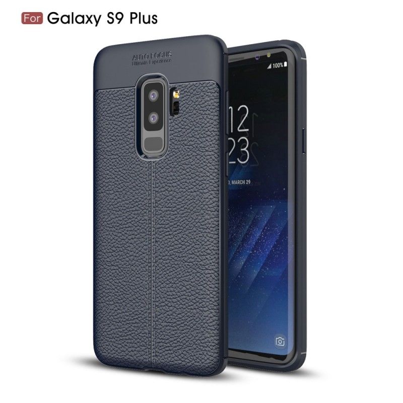 Coque Samsung Galaxy S9 Plus Effet Cuir Litchi Double Line