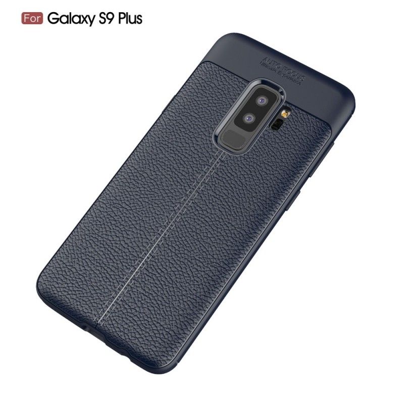 Coque Samsung Galaxy S9 Plus Effet Cuir Litchi Double Line