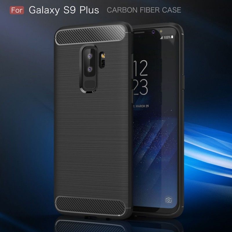 Coque Samsung Galaxy S9 Plus Fibre Carbone Brossée