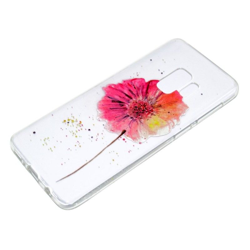 Coque Samsung Galaxy S9 Plus Transparente Coquelicot Aquarelle