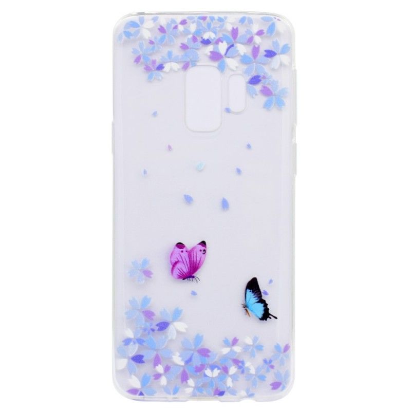 Coque Samsung Galaxy S9 Plus Transparente Papillons Et Fleurs