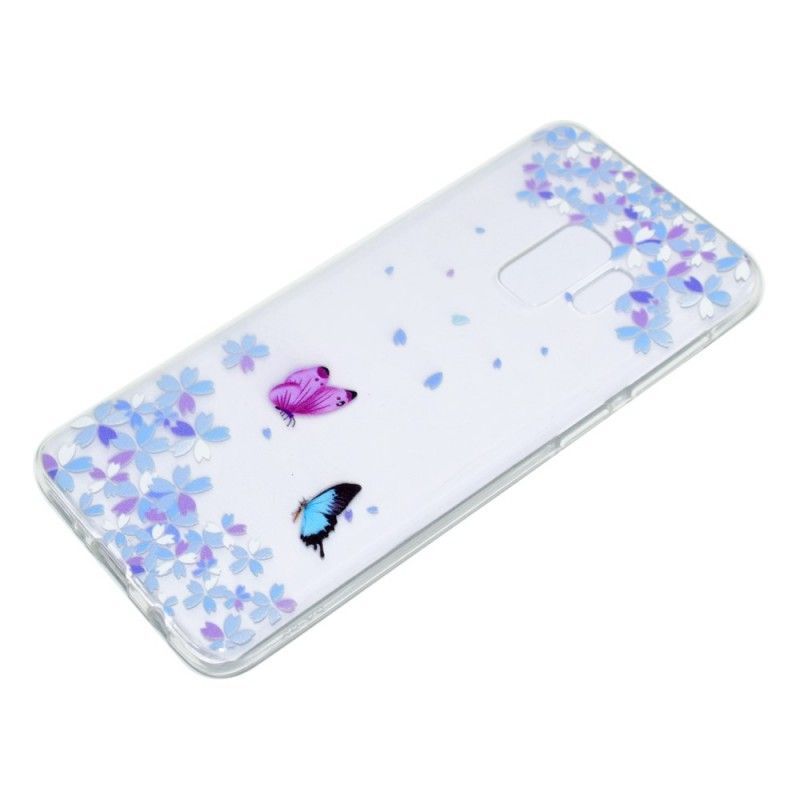 Coque Samsung Galaxy S9 Plus Transparente Papillons Et Fleurs