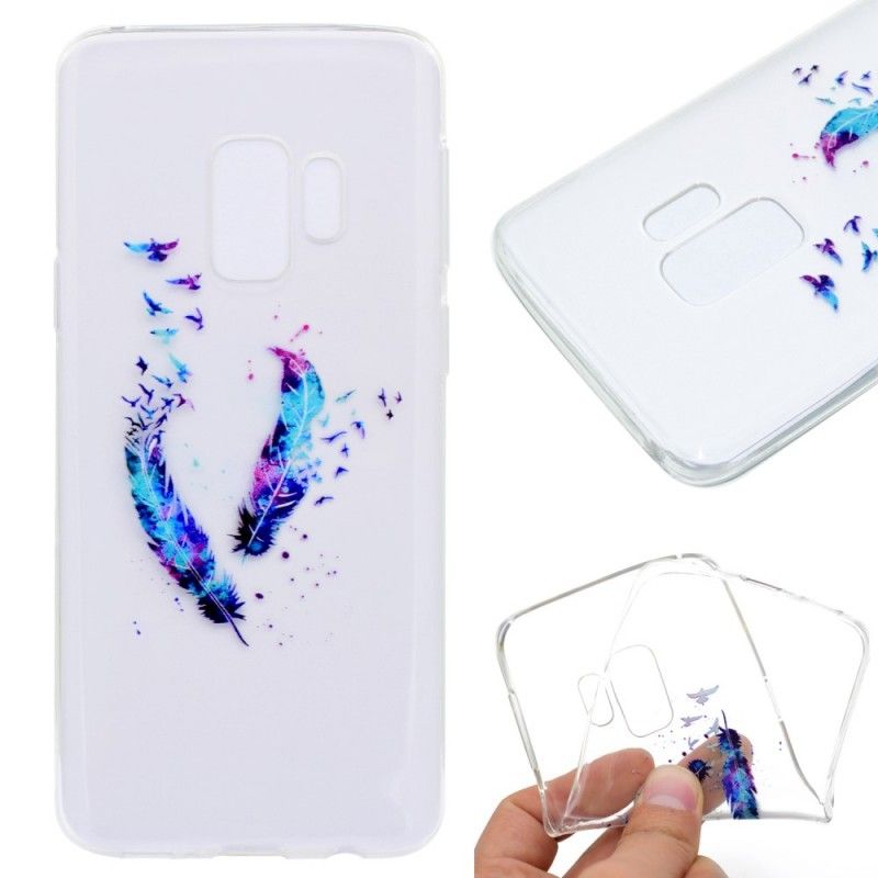 Coque Samsung Galaxy S9 Plus Transparente Plumes