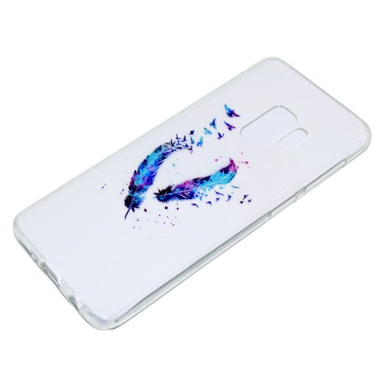 Coque Samsung Galaxy S9 Plus Transparente Plumes