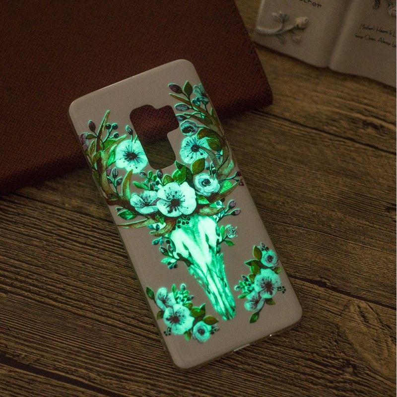 Coque Samsung Galaxy S9 Wapiti Fleuri Fluorescente