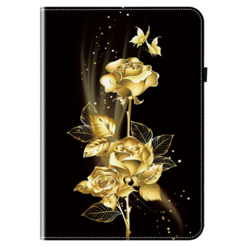 Coque Samsung Galaxy Tab S10 FE Plus Roses Dorées