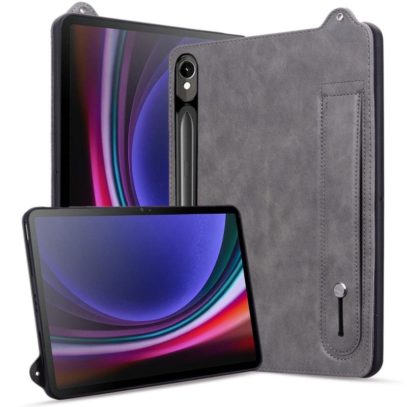Coque Samsung Galaxy Tab S10 FE / S9 / S9 FE Effet Cuir avec Sangle