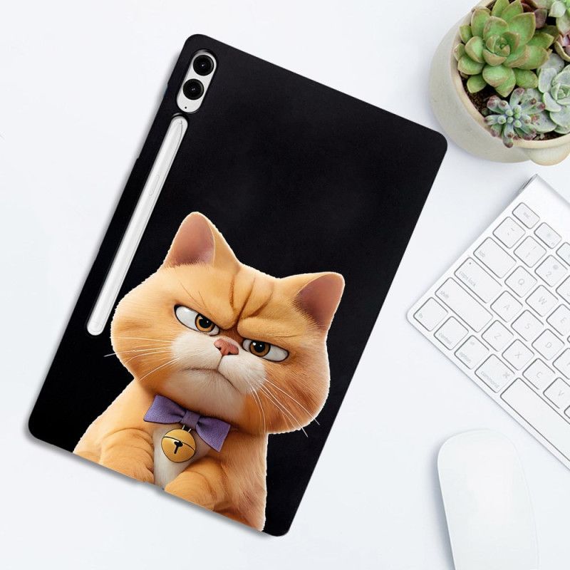 Coque Samsung Galaxy Tab S10 Plus / S9 FE Plus / S9 Plus Porte-Stylet Angry Cat