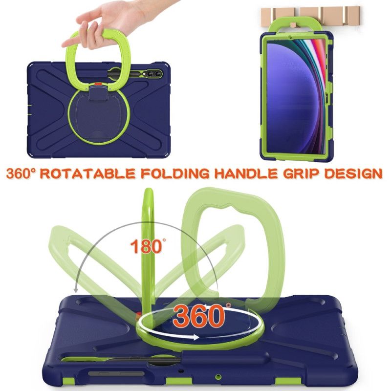 Coque Samsung Galaxy Tab S10 Plus / S9 FE Plus /S9 Plus/S8 Plus/S7 Plus/S7 FE Multifonctions Support Rotatif et Poignée