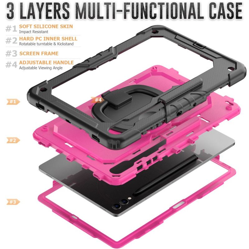 Coque Samsung Galaxy Tab S10 Plus / S9 Plus Protection Ultra Résistante avec Porte-Stylet et Bandoulière