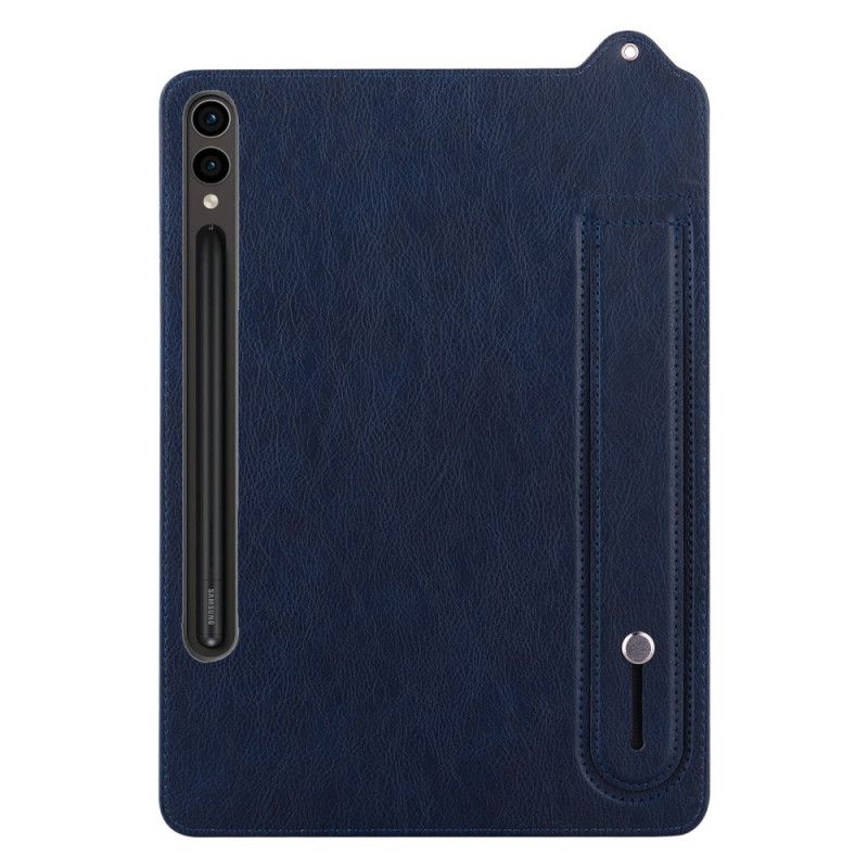 Coque Samsung Galaxy Tab S11 Ultra Effet Cuir avec Sangle Manuelle