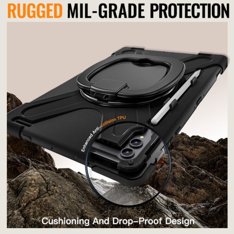 Coque Samsung Galaxy Tab S11 Ultra Triple Protection avec Poignée Rotative à