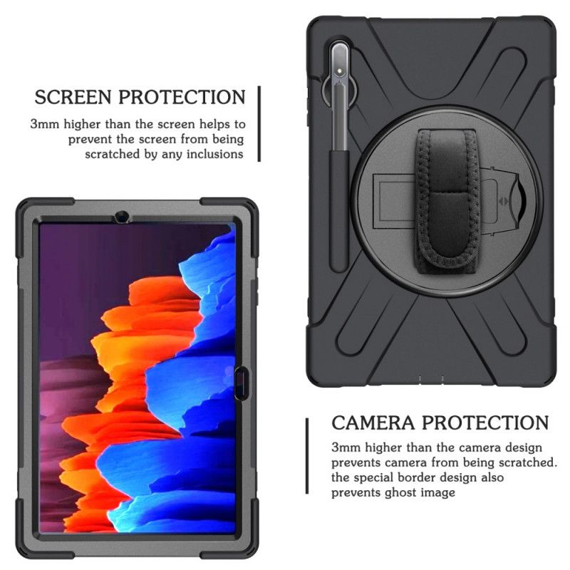 Coque Samsung Galaxy Tab S7 Plus Utra Résistante Avec Sangle