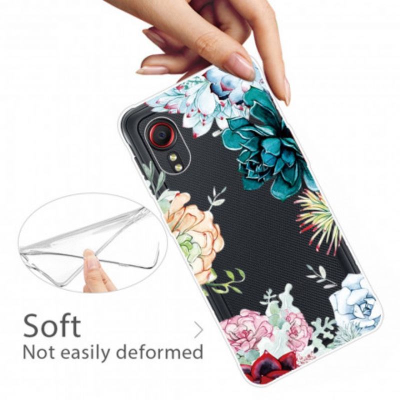 Coque Samsung Galaxy XCover 5 Transparente Fleurs Aquarelle