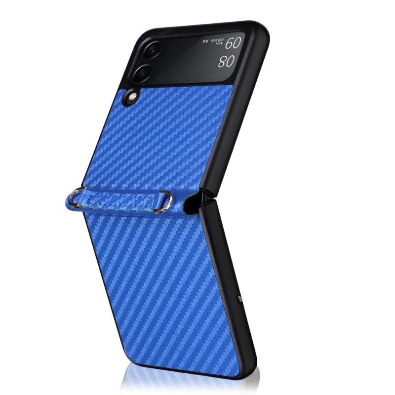 Coque Samsung Galaxy Z Flip 3 5G Fibre Carbone Avec Lanière