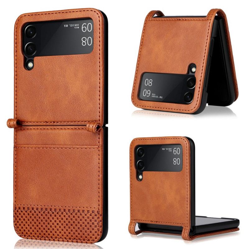 Coque Samsung Galaxy Z Flip 3 5G Style Cuir Vintage Porte-carte