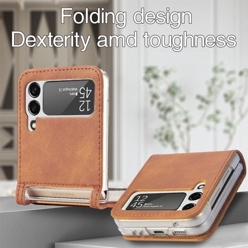 Coque Samsung Galaxy Z Flip 3 5G Texture Cuir Porte Carte