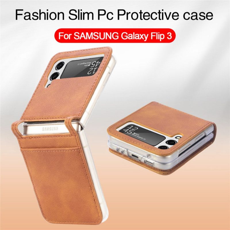 Coque Samsung Galaxy Z Flip 3 5G Texture Cuir Porte Carte