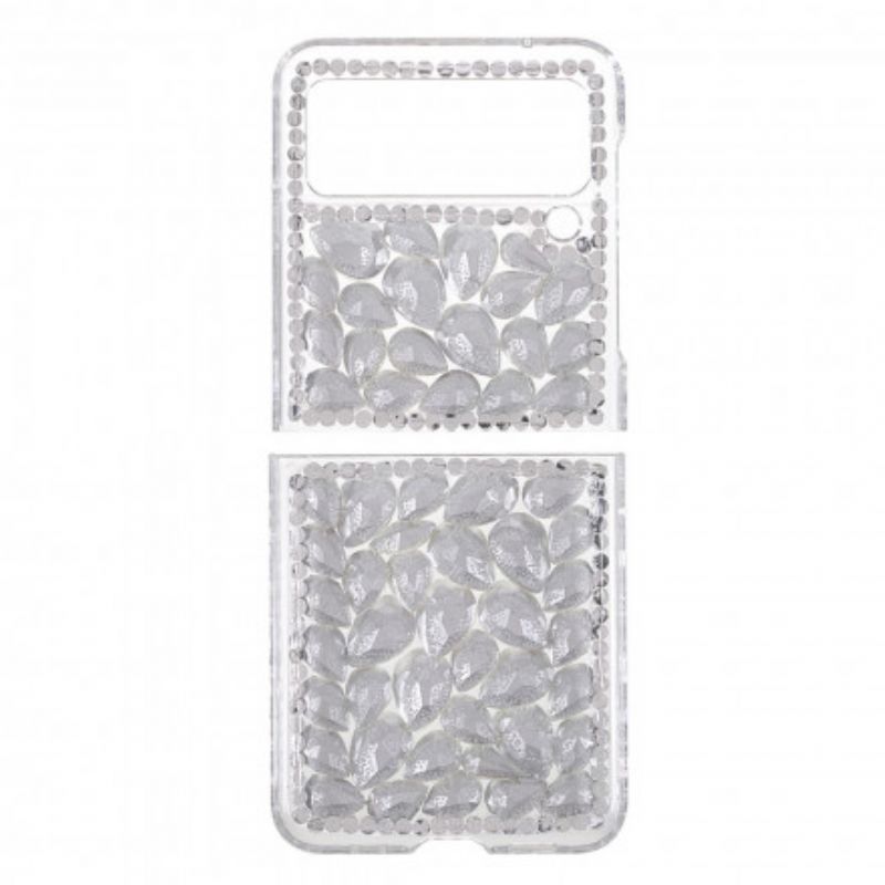 Coque Samsung Galaxy Z Flip 3 5G Transparent Et Pierres Précieuses