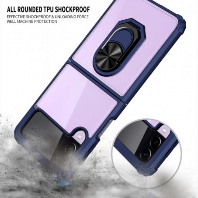 Coque Samsung Galaxy Z Flip 3 5G Transparente Anneau Métal