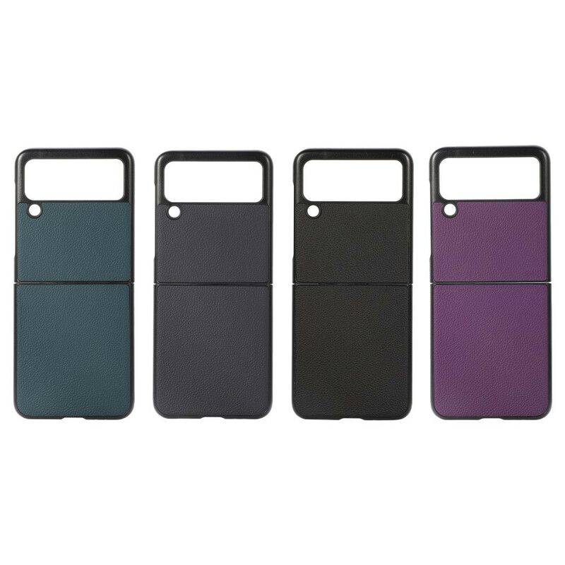 Coque Samsung Galaxy Z Flip 3 5G Véritable Cuir Litchi