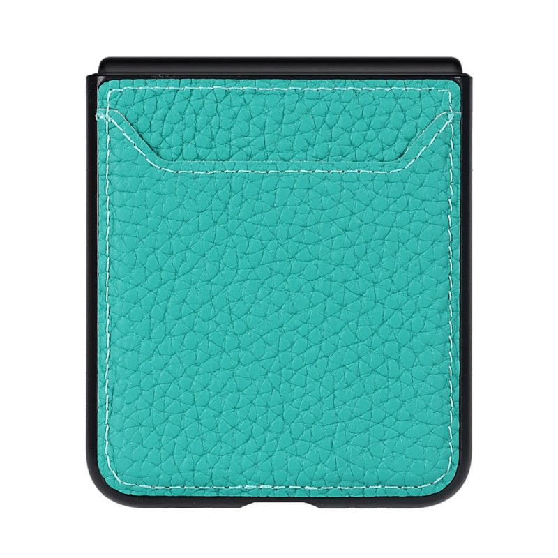 Coque Samsung Galaxy Z Flip 3 5G Véritable Cuir Litchi Porte-carte