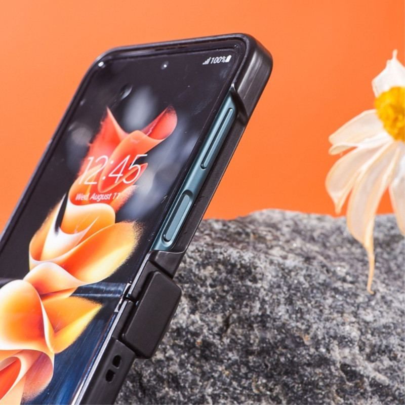Coque Samsung Galaxy Z Flip 4 5G Effet Cuir avec Charnière