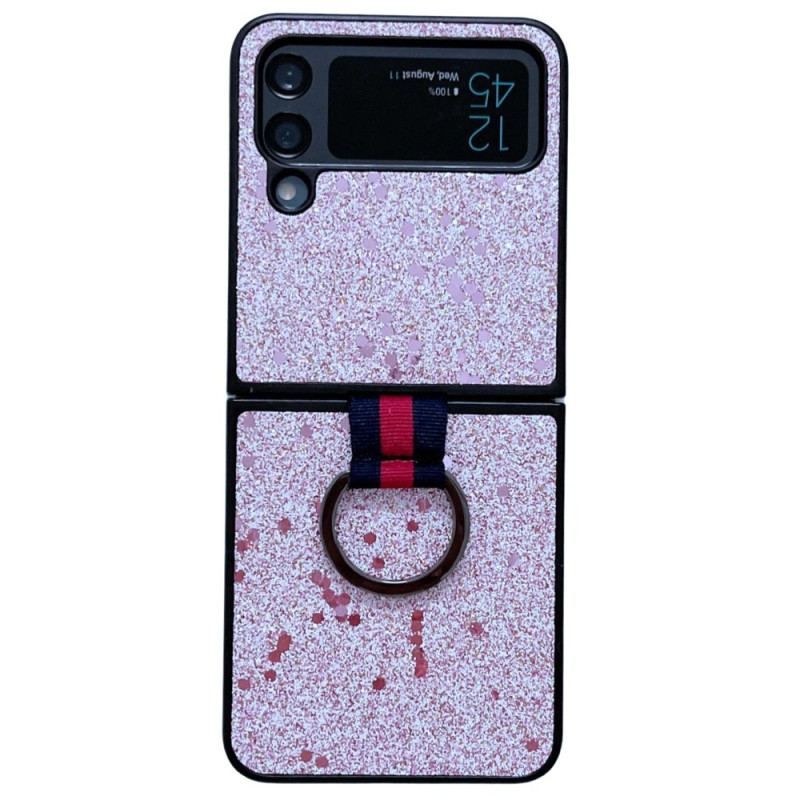 Coque Samsung Galaxy Z Flip 4 Paillettes avec Anneau