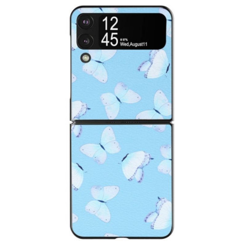 Coque Samsung Galaxy Z Flip 4 Simili Cuir Papillons