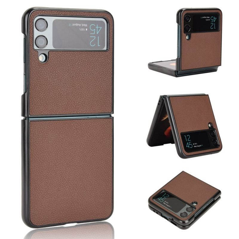 Coque Samsung Galaxy Z Flip 4 Texture Cuir Litchi