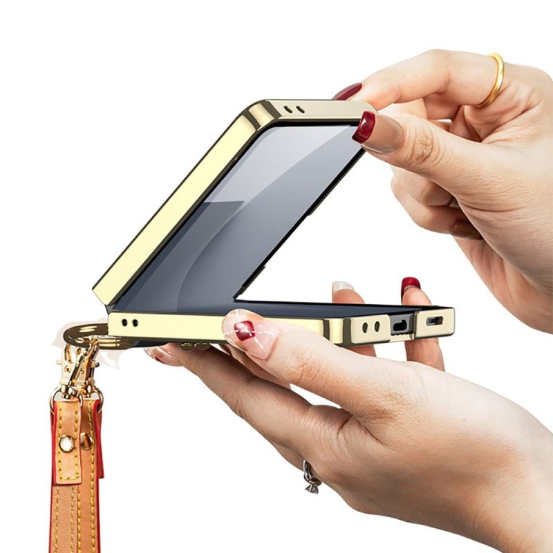 Coque Samsung Galaxy Z Flip 7 Anneau-Support et Bandoulière Détachable