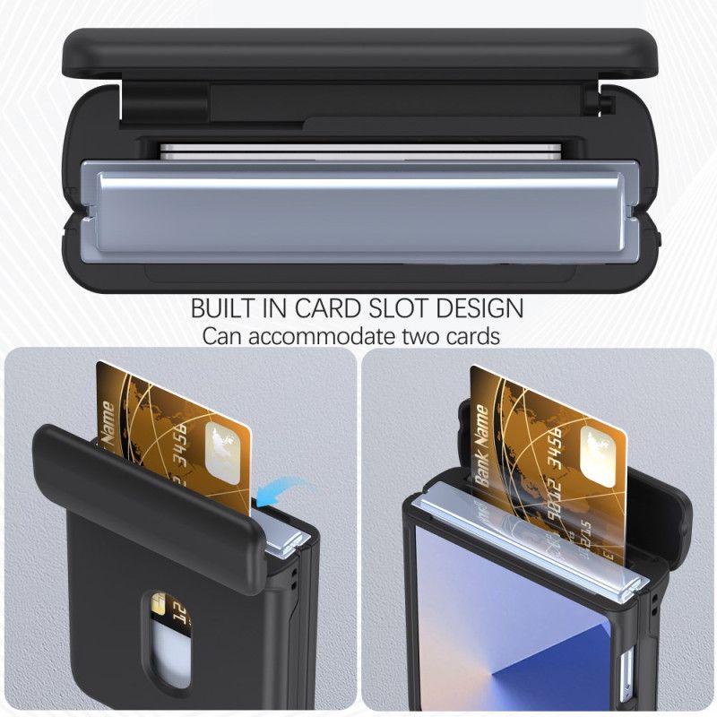Coque Samsung Galaxy Z Flip 7 Charnière à Ressort et Porte-Carte