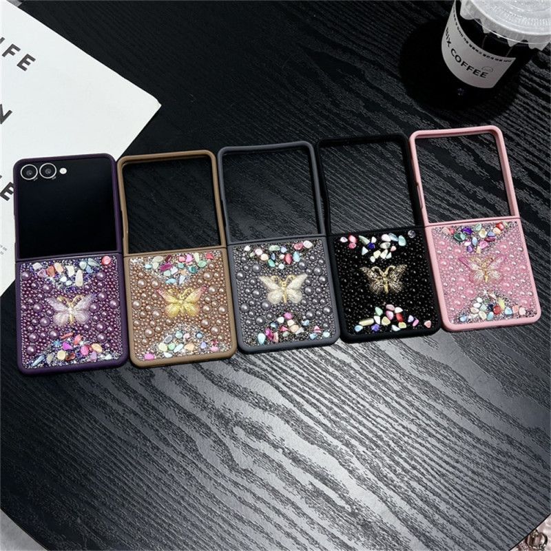 Coque Samsung Galaxy Z Flip 7 Décoration Papillon Strass