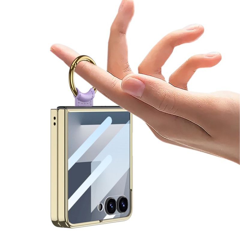 Coque Samsung Galaxy Z Flip 7 Design Matelassé avec Anneau-Support