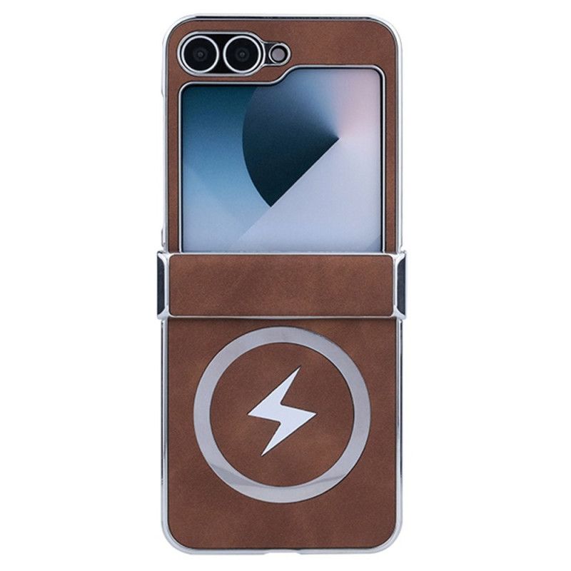 Coque Samsung Galaxy Z Flip 7 FE / Z Flip 6 Compatible MagSafe Effet Cuir