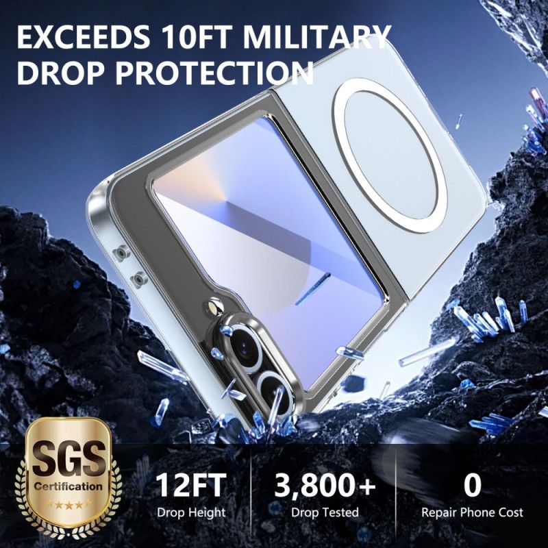 Coque Samsung Galaxy Z Flip 7 FE / Z Flip 6 Compatible MagSafe Translucide avec Protecteur Écran