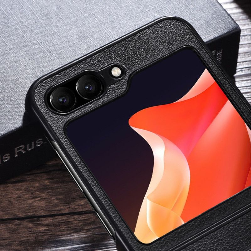 Coque Samsung Galaxy Z Flip 7 FE / Z Flip 6 Effet Cuir Compatible MagSafe