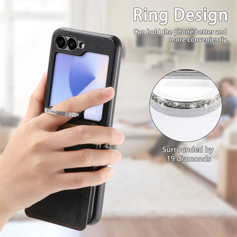 Coque Samsung Galaxy Z Flip 7 FE / Z Flip 6 Effet Daim avec Porte-Cartes