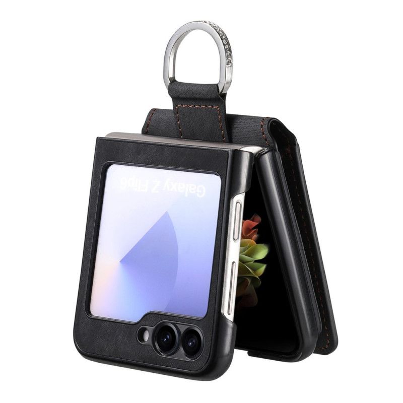 Coque Samsung Galaxy Z Flip 7 FE / Z Flip 6 Effet Daim avec Porte-Cartes