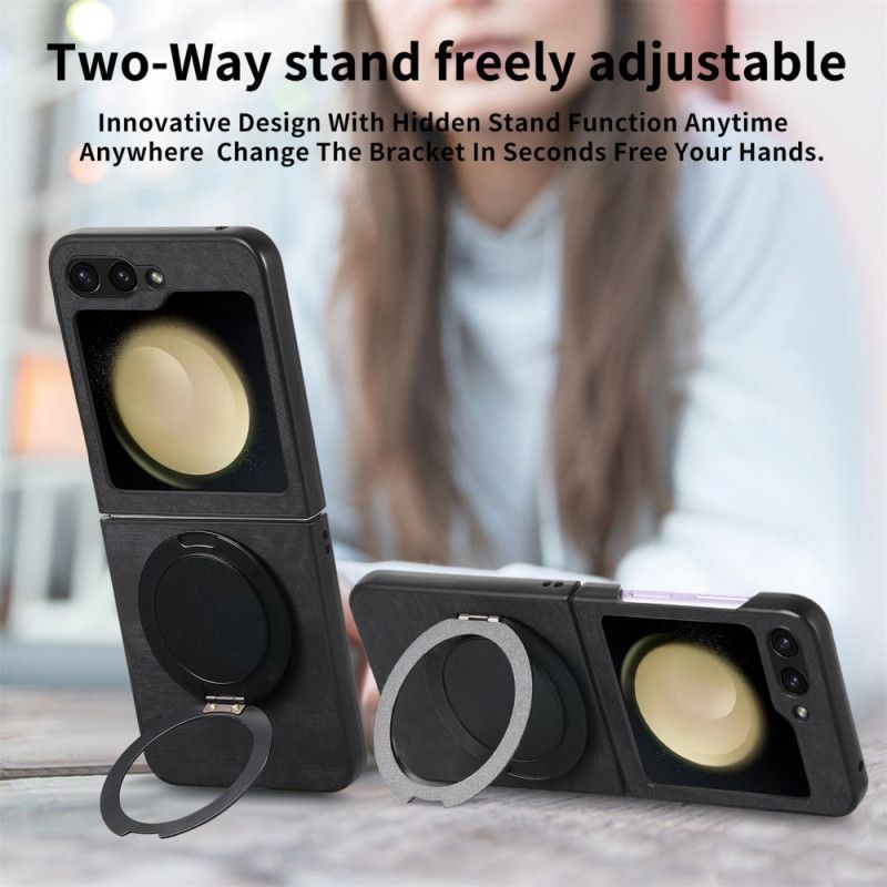 Coque Samsung Galaxy Z Flip 7 FE / Z Flip 6 Effet Daim avec Support Rotatif