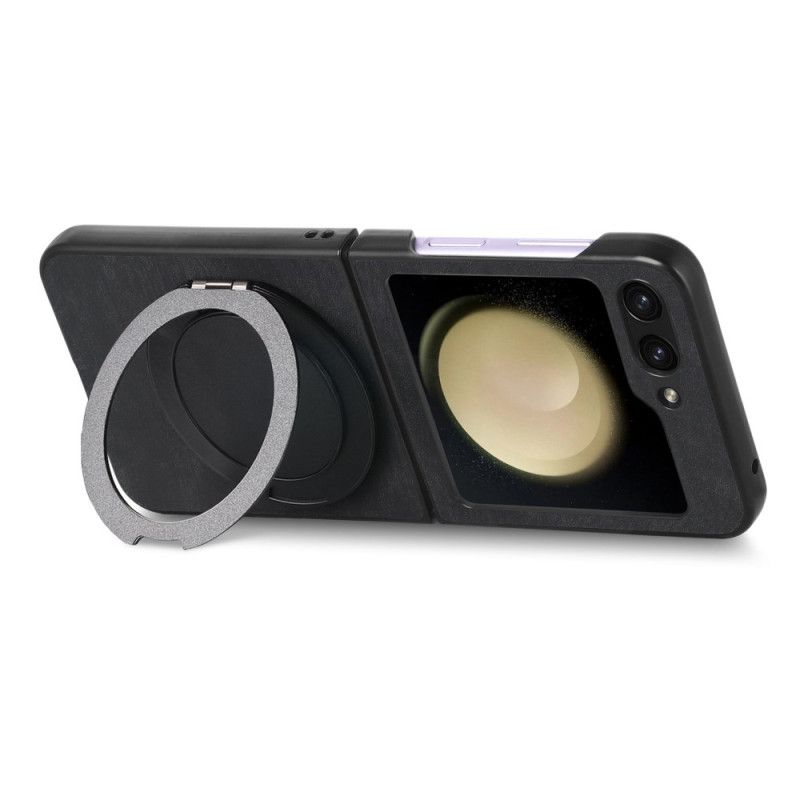 Coque Samsung Galaxy Z Flip 7 FE / Z Flip 6 Effet Daim avec Support Rotatif