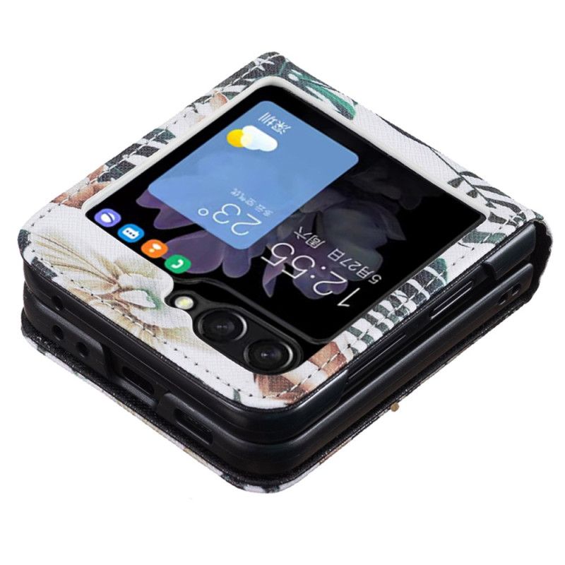 Coque Samsung Galaxy Z Flip 7 FE / Z Flip 6 Feuilles et Fleurs