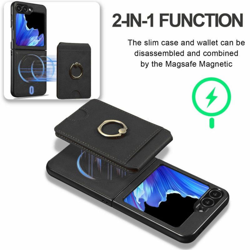 Coque Samsung Galaxy Z Flip 7 FE / Z Flip 6 Magnétique avec porte-cartes détachable