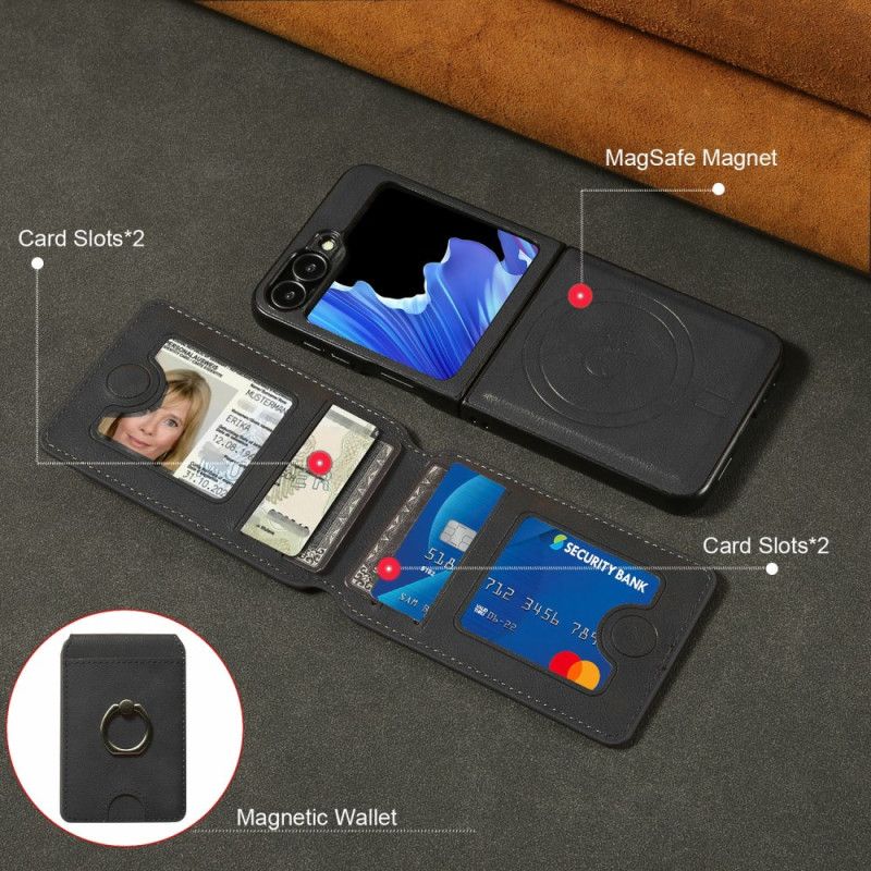 Coque Samsung Galaxy Z Flip 7 FE / Z Flip 6 Magnétique avec porte-cartes détachable