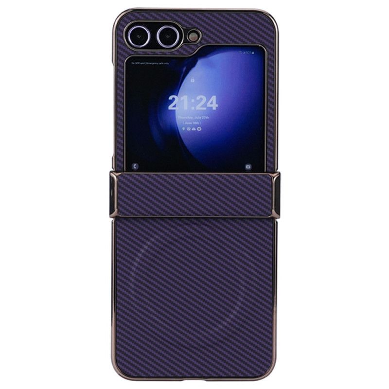 Coque Samsung Galaxy Z Flip 7 FE / Z Flip 6 Magnétique Texture Fibre Carbone