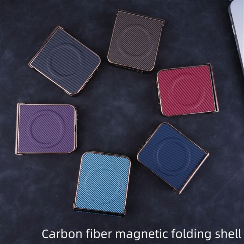 Coque Samsung Galaxy Z Flip 7 FE / Z Flip 6 Magnétique Texture Fibre Carbone